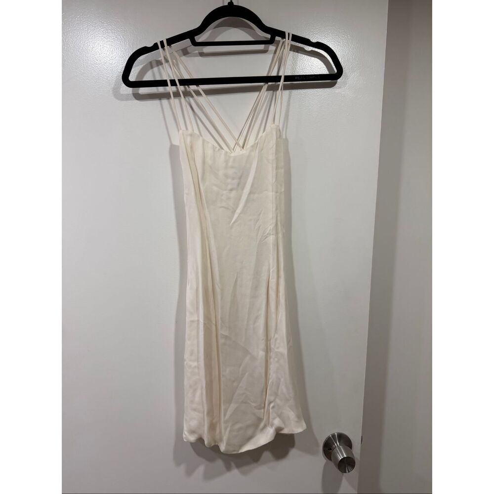Olcay Gulsen size XS cream white mini dress cross back design